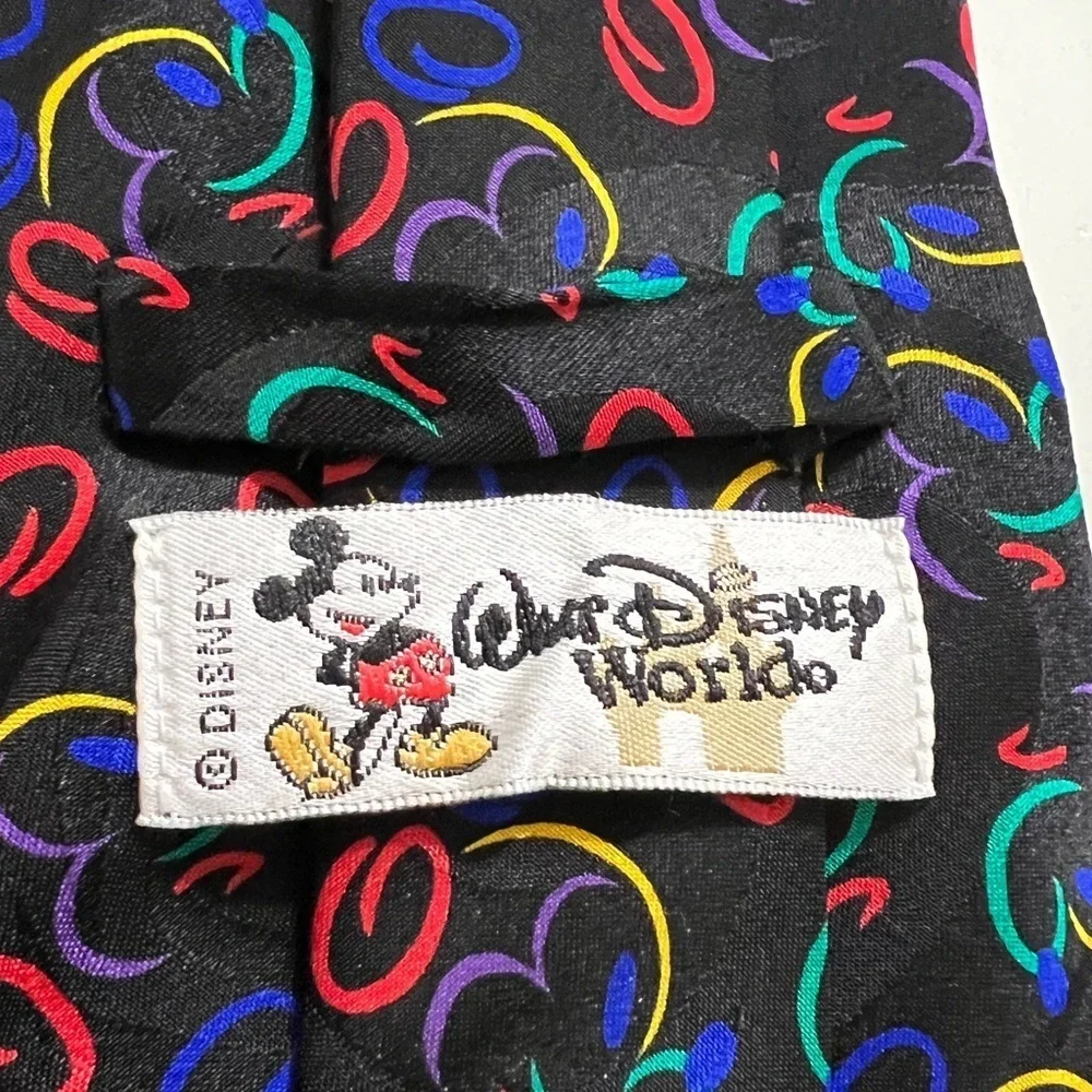 Vintage Mickey Profile All Over Print Tie 100% Silk Walt Disney World Retro